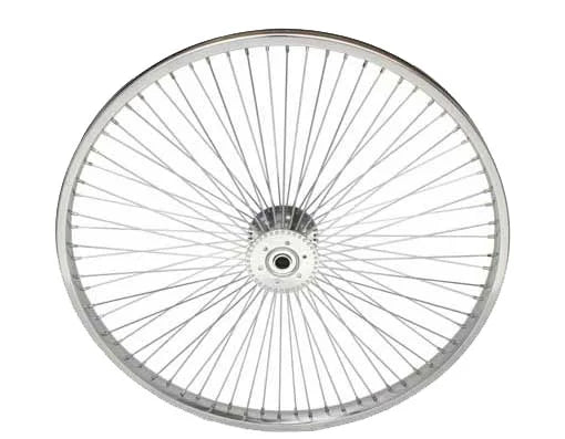 Chrome 24 inch Trike Conversion Kit with Two Steel 72 Spoke Wheels K63162
