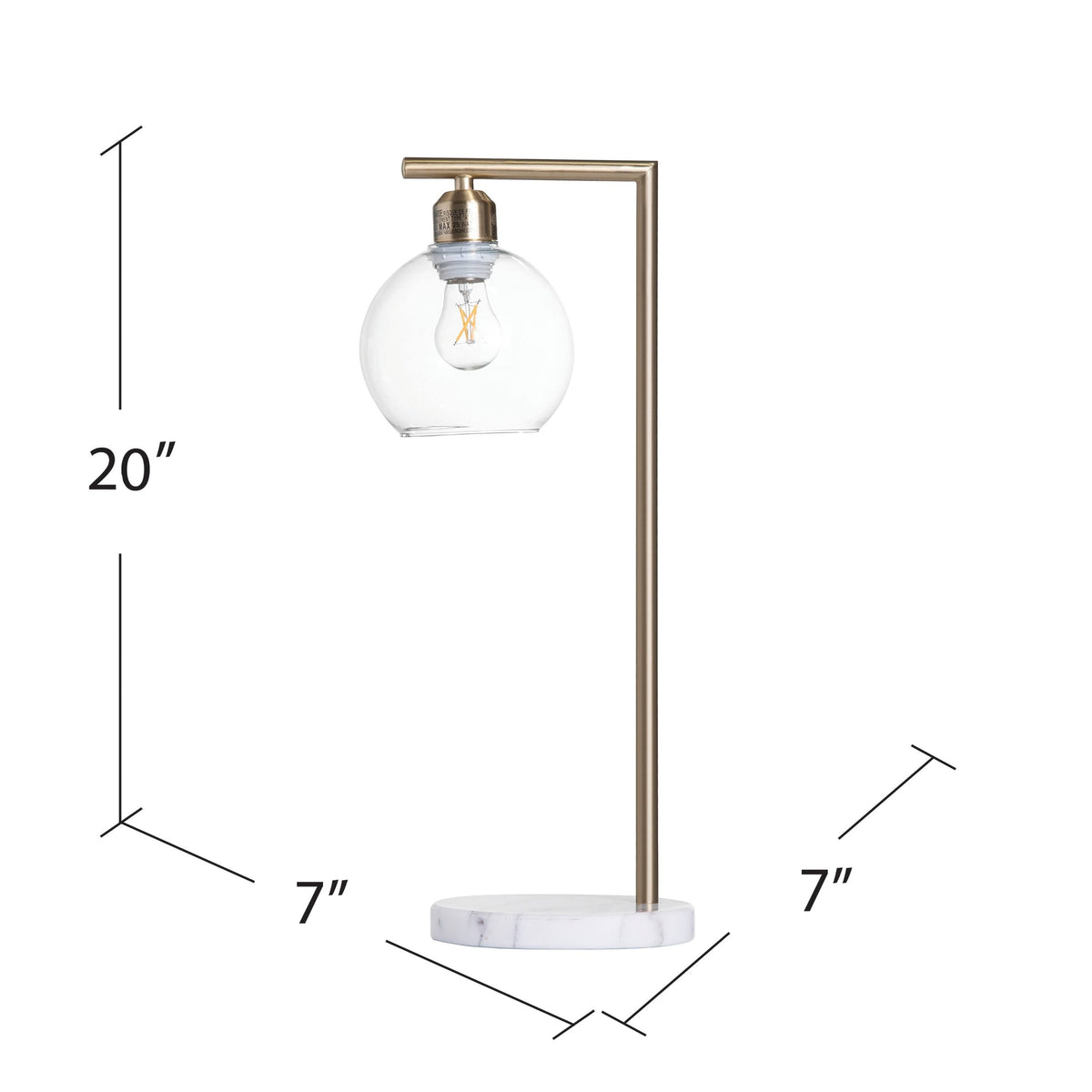 Gold Metal Marble Task Lamp W328
