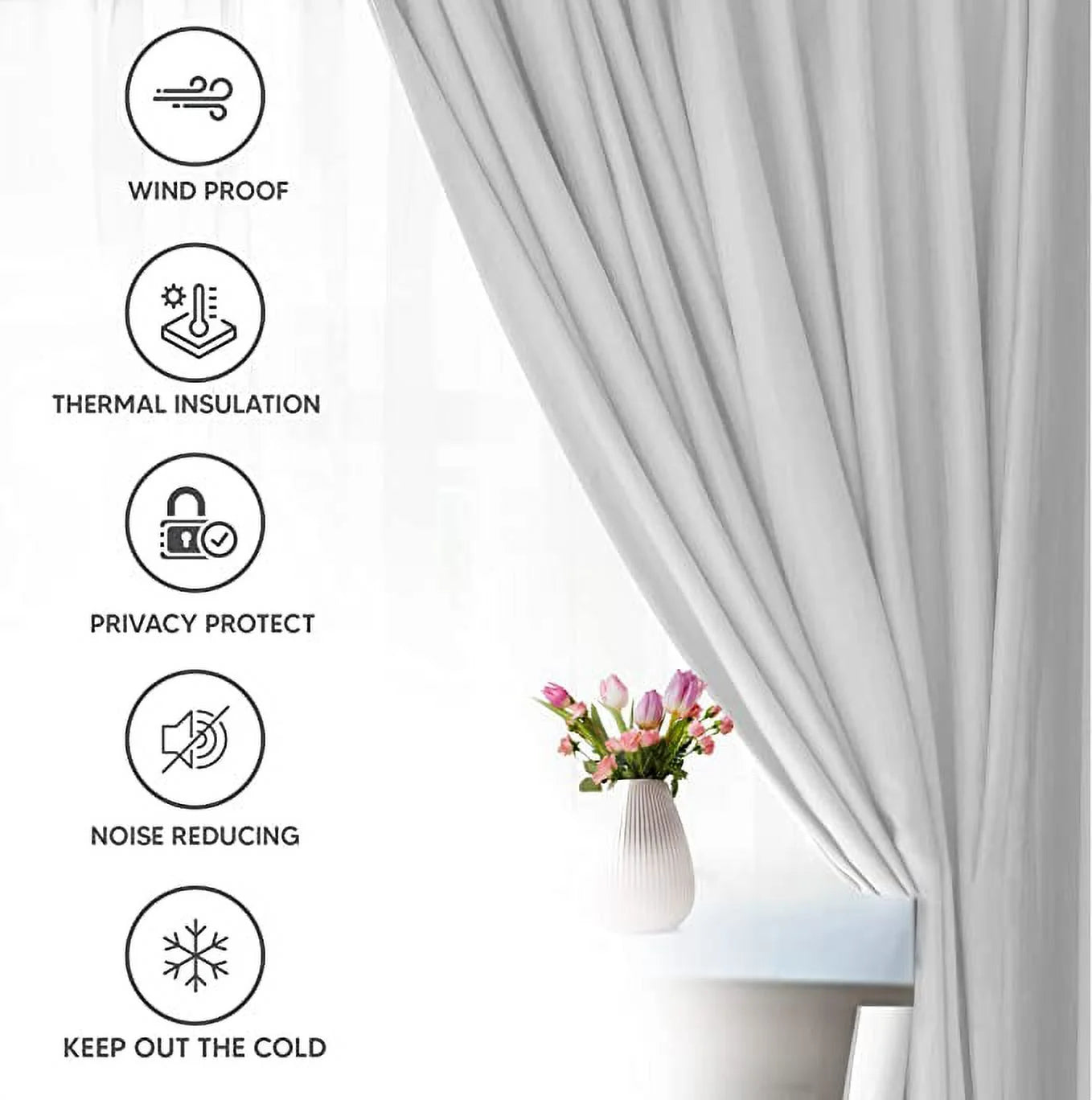 White 60 Inch Wide by 72 Inch Long Blackout Curtain Panel F665028
