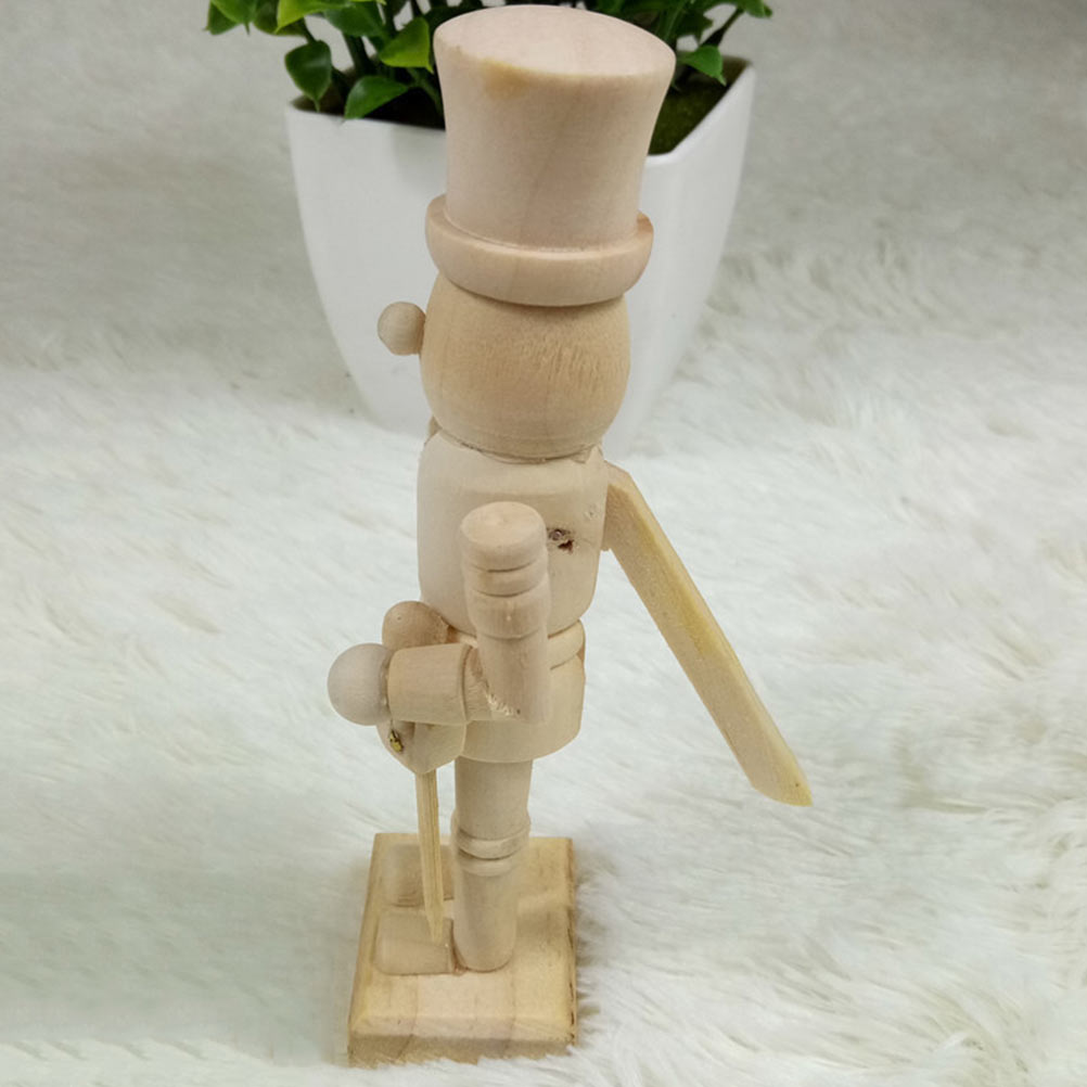 2 Pcs Wooden White Embryo Walnut Soldier Model Toys V9299
