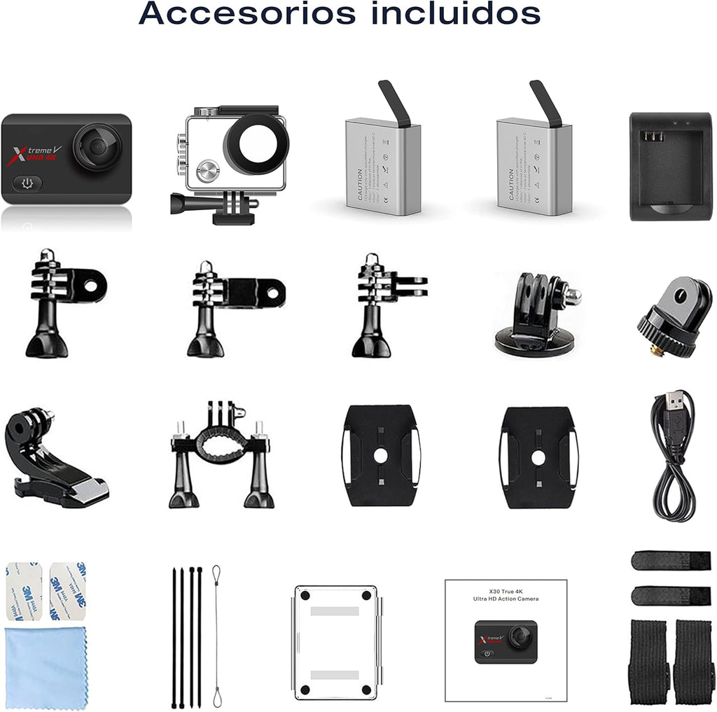 4K 60FPS 20MP Waterproof Action Camera with Touch Screen and 2 Batteries G606