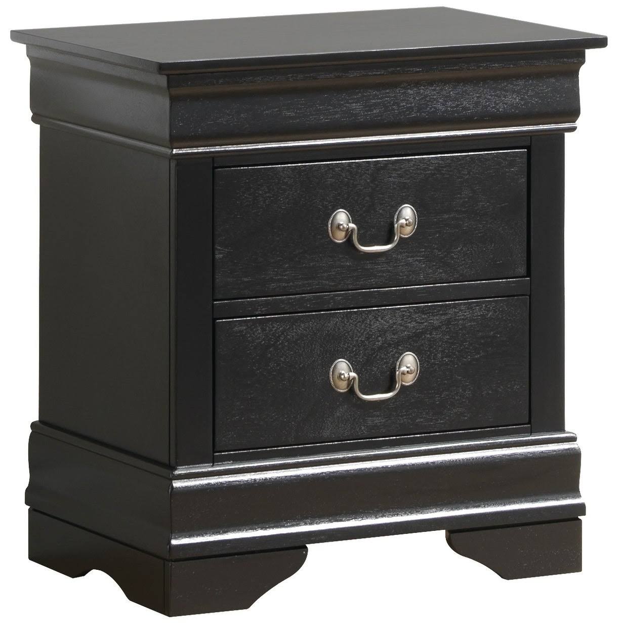 Black 2-Drawer Nightstand D370443