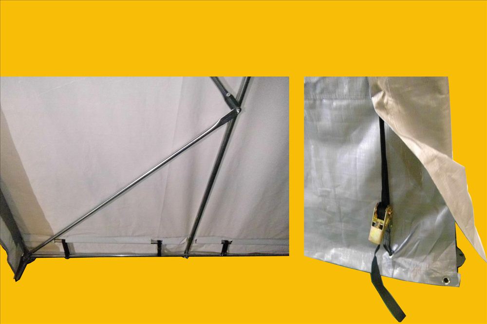 Grey Waterproof Carport Storage Canopy Shed N2437