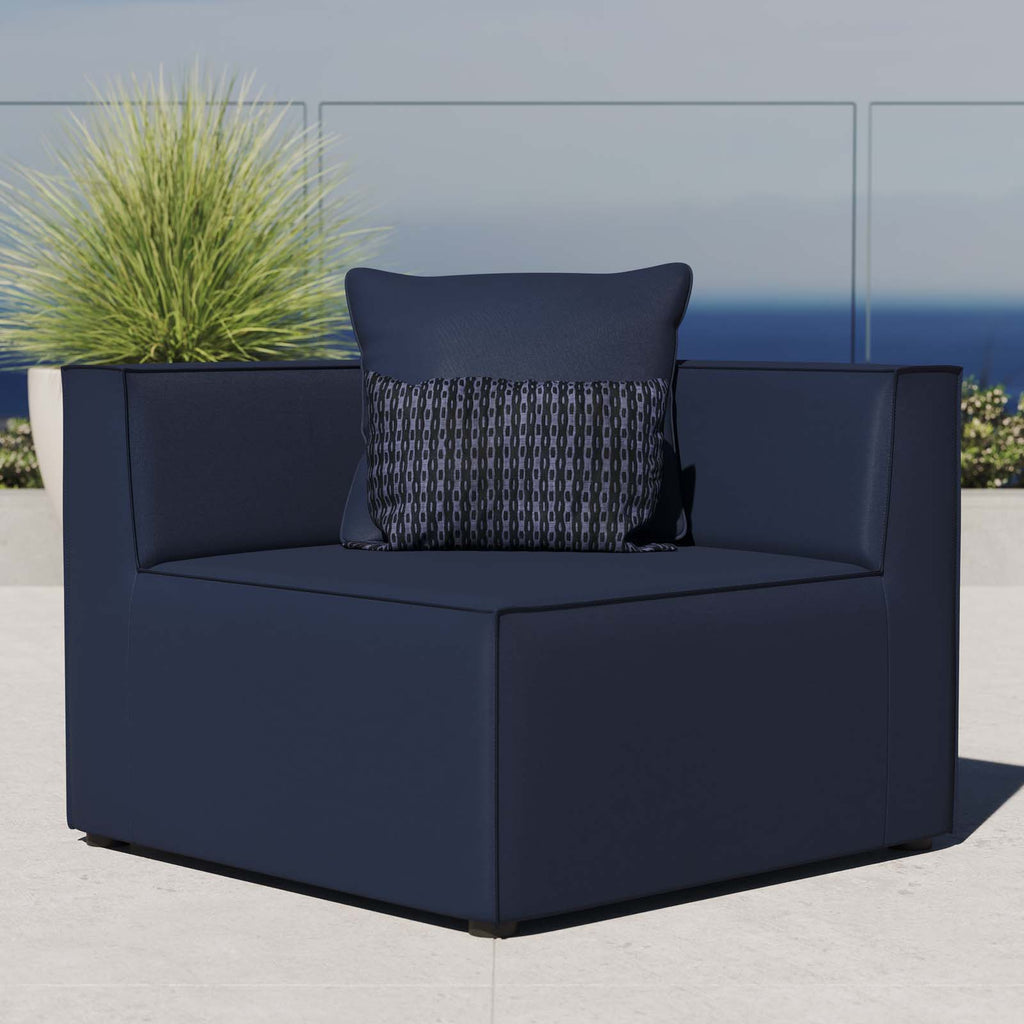 Navy Upholstered Sectional Sofa Corner Chair F973