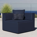 Navy Upholstered Sectional Sofa Corner Chair F973