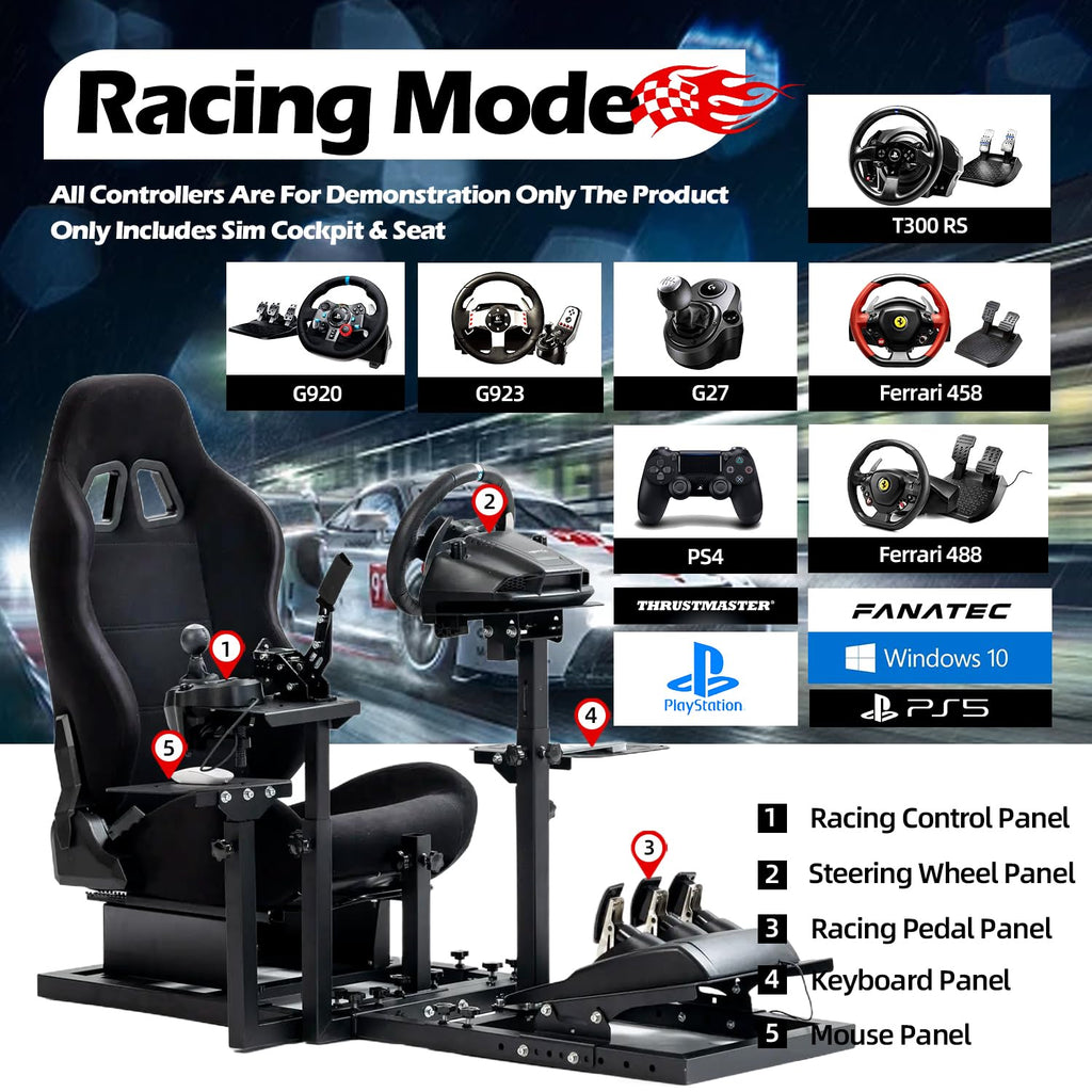 Racing Flight Sim Cockpit with Seat A51131