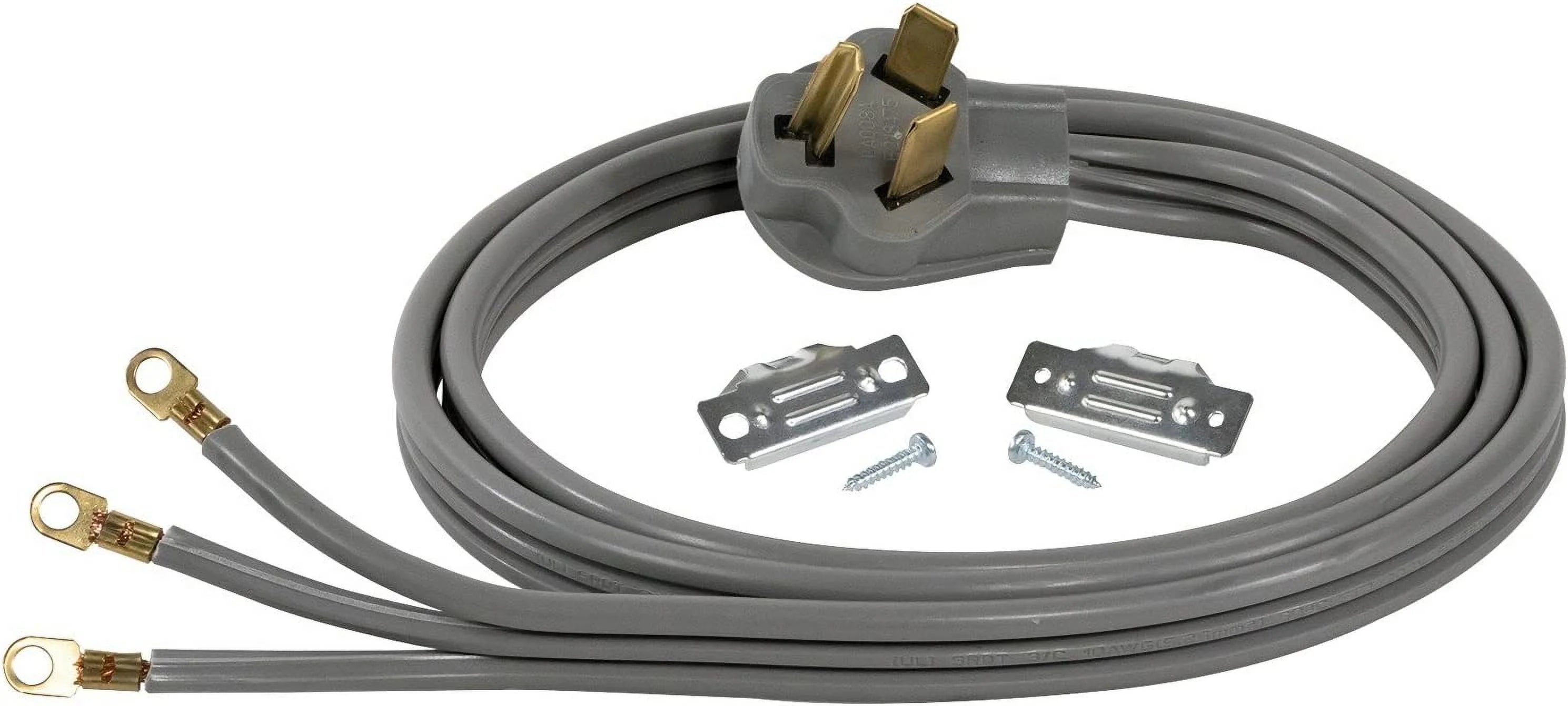 6 Foot 30-Amp Dryer Cord with 3 Eyelet Connectors V5234