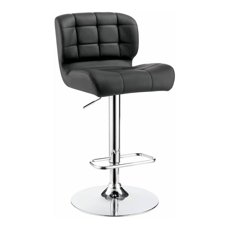 Gray Faux Leather Adjustable Barstool Set of 2 X6921