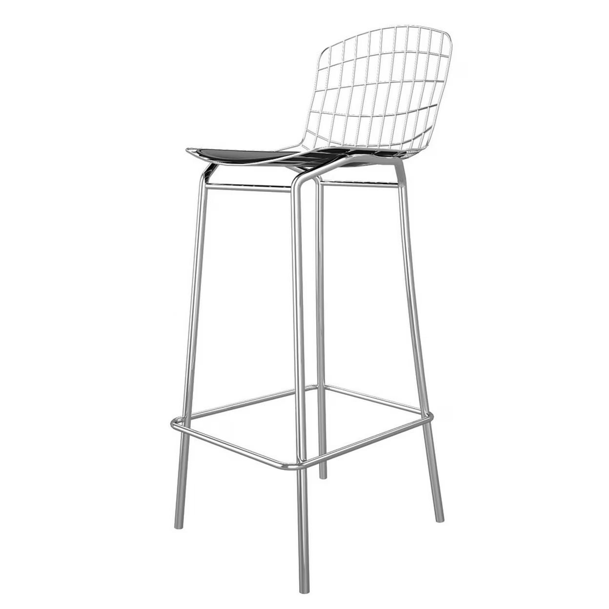 Silver and Black Barstool H147