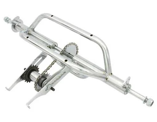 Chrome 24 inch Trike Conversion Kit with Two Steel 72 Spoke Wheels K63162