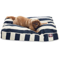 Navy Blue Vertical Stripe Rectangle Pet Bed R685432