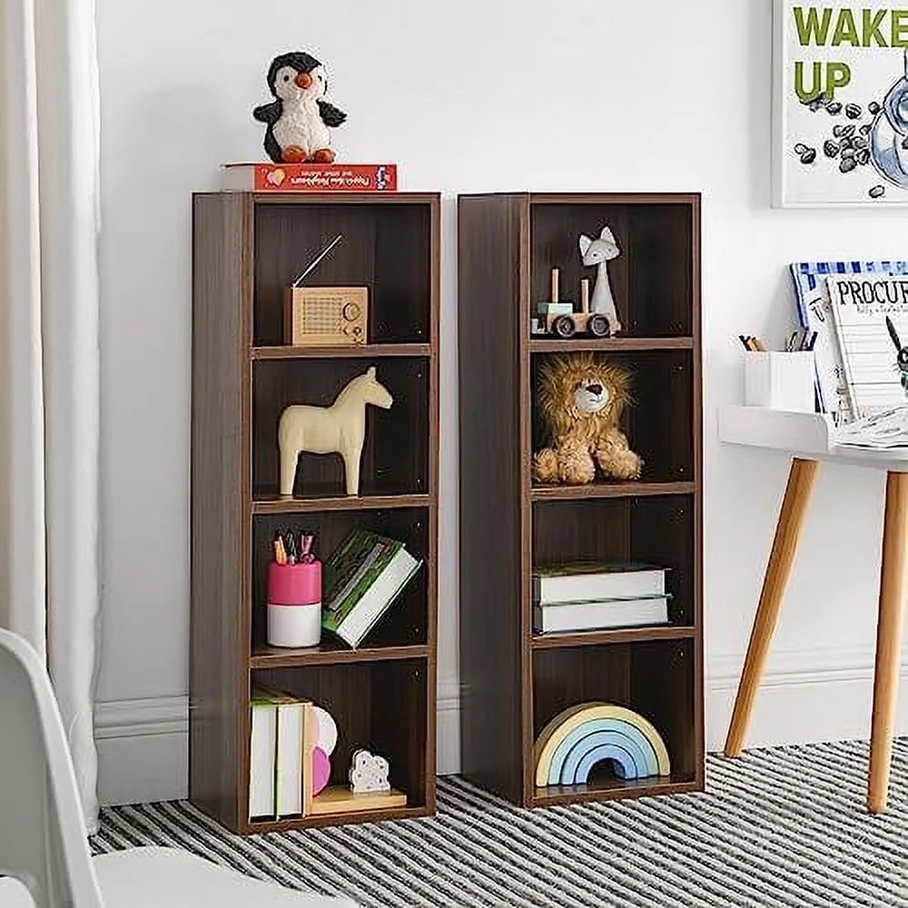 8-Tier Tall Narrow Media Tower Cabinet with Adjustable Shelves B43599
