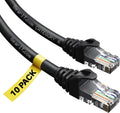 Black Cat6 Ethernet Patch Cable 20-Pack 7 Feet O740