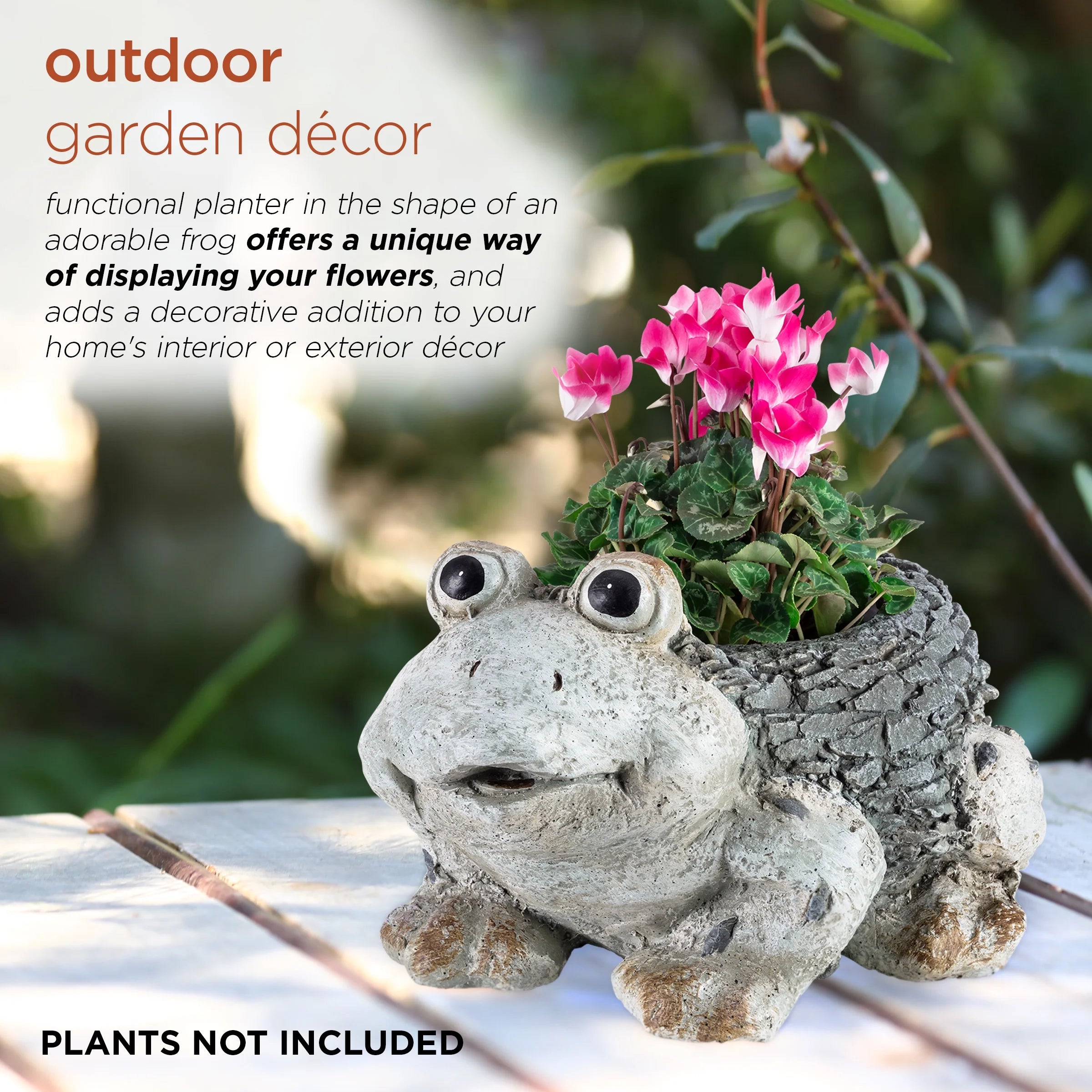 Ceramic Frog Planter, Gray Y589835