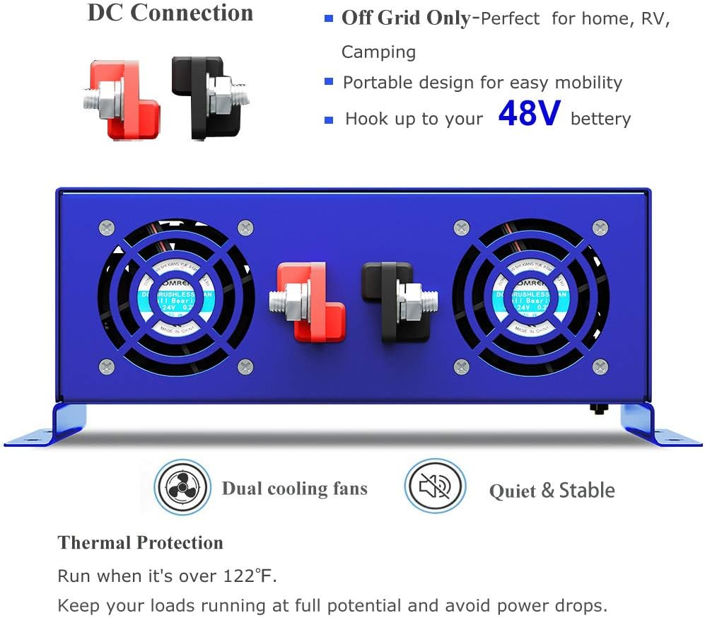 2000 Watt Pure Sine Wave Power Inverter 48V DC to AC 120V K8230