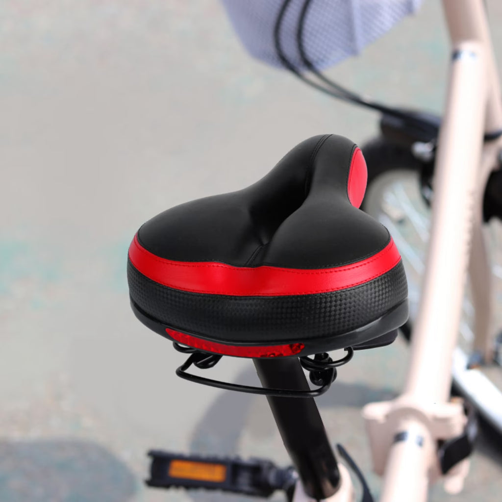 Black Red Bicycle Saddle Replacement with Dual Shock Absorbing Springs Y714993