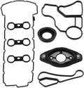 Engine Valve Cover Gasket Set with Camshaft Seal Oil Filter Cooler Adapter Housing Gasket X1103