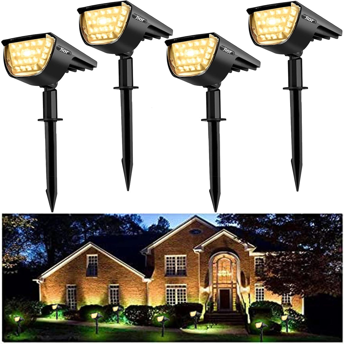 4 Pack Warm White Solar Landscape SpotLights Z58759