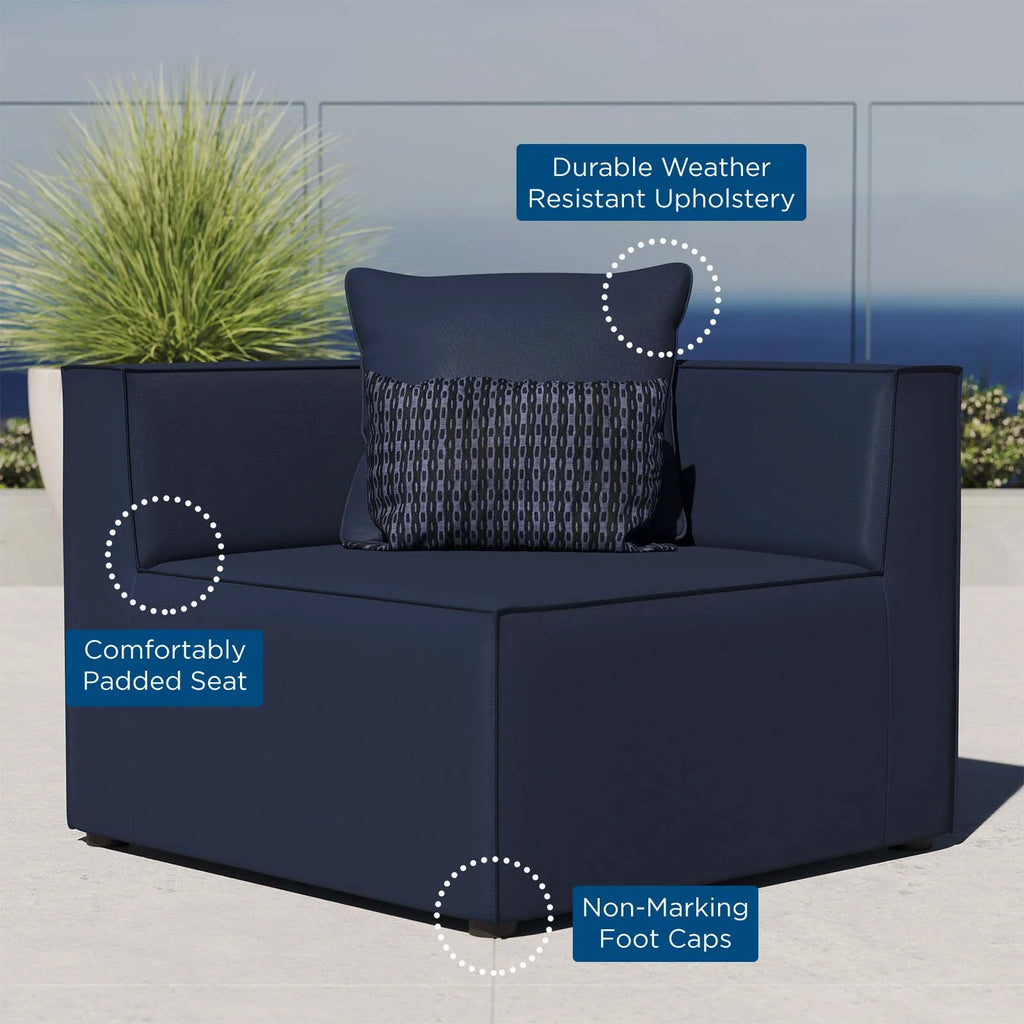 Navy Upholstered Sectional Sofa Corner Chair F973
