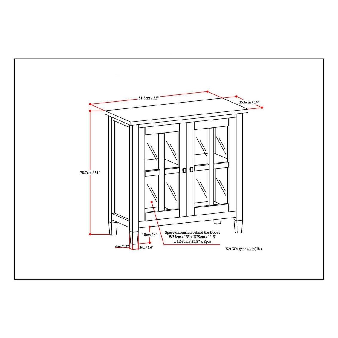 Rustic Natural Aged Brown Solid Wood Low Storage Cabinet S825643