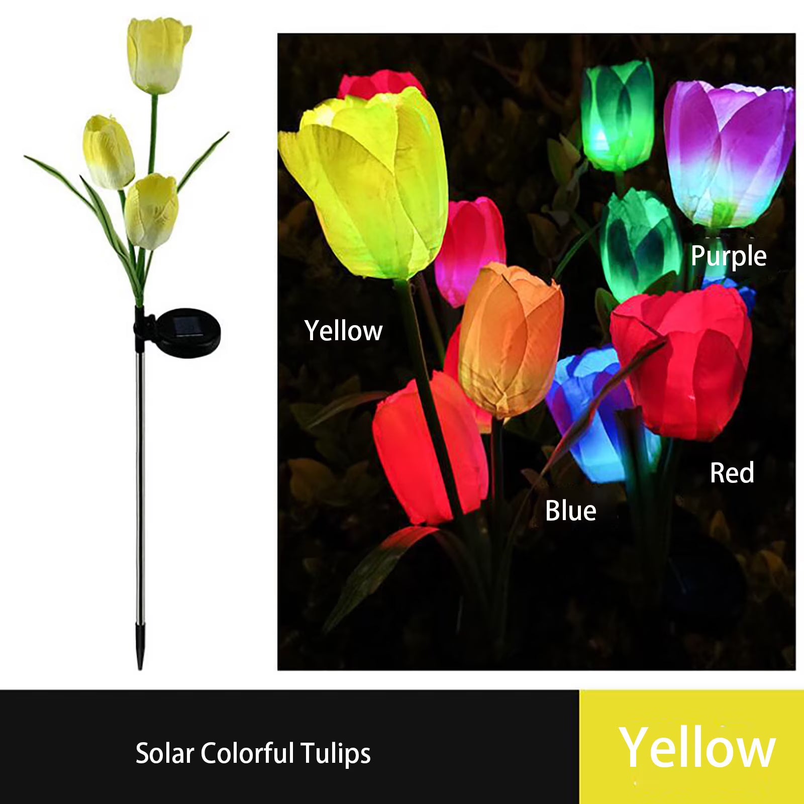 Solar Flower Simulation Ground Lamp Outdoor Rose P677