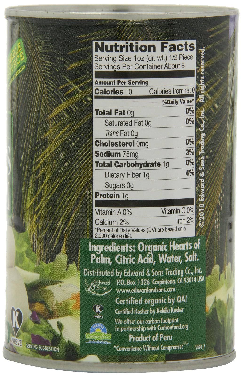 Organic Hearts of Palm, 14 Ounce Cans (Pack of 12) U4005