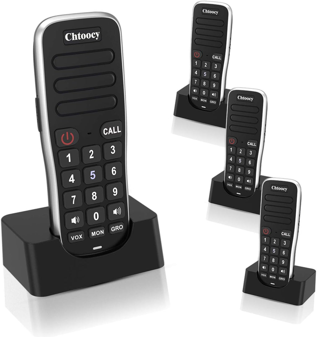4 Packs Black Handheld Wireless Intercom System G925175