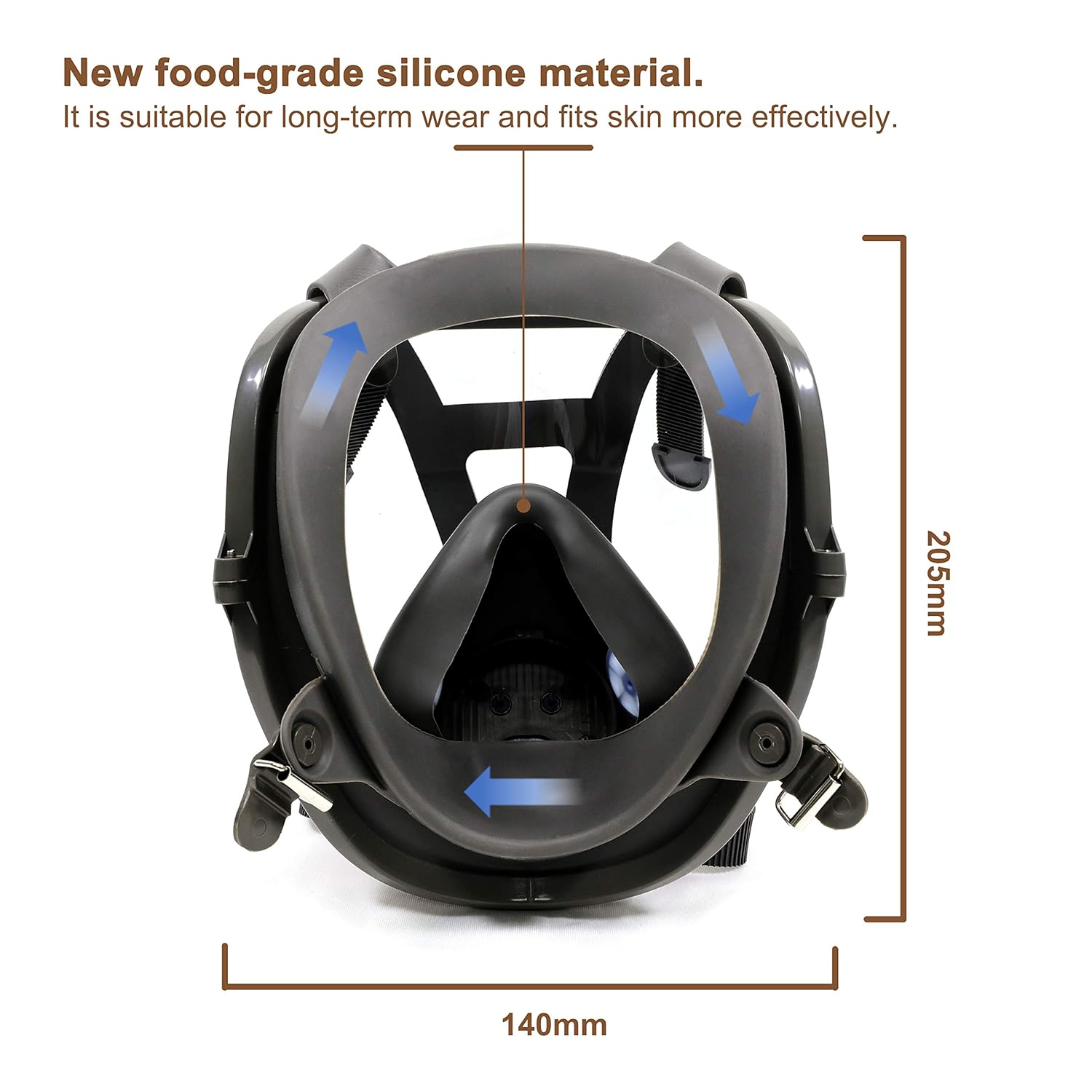 Full Face Reusable Respirator Gas Mask Pack of 2 B108906