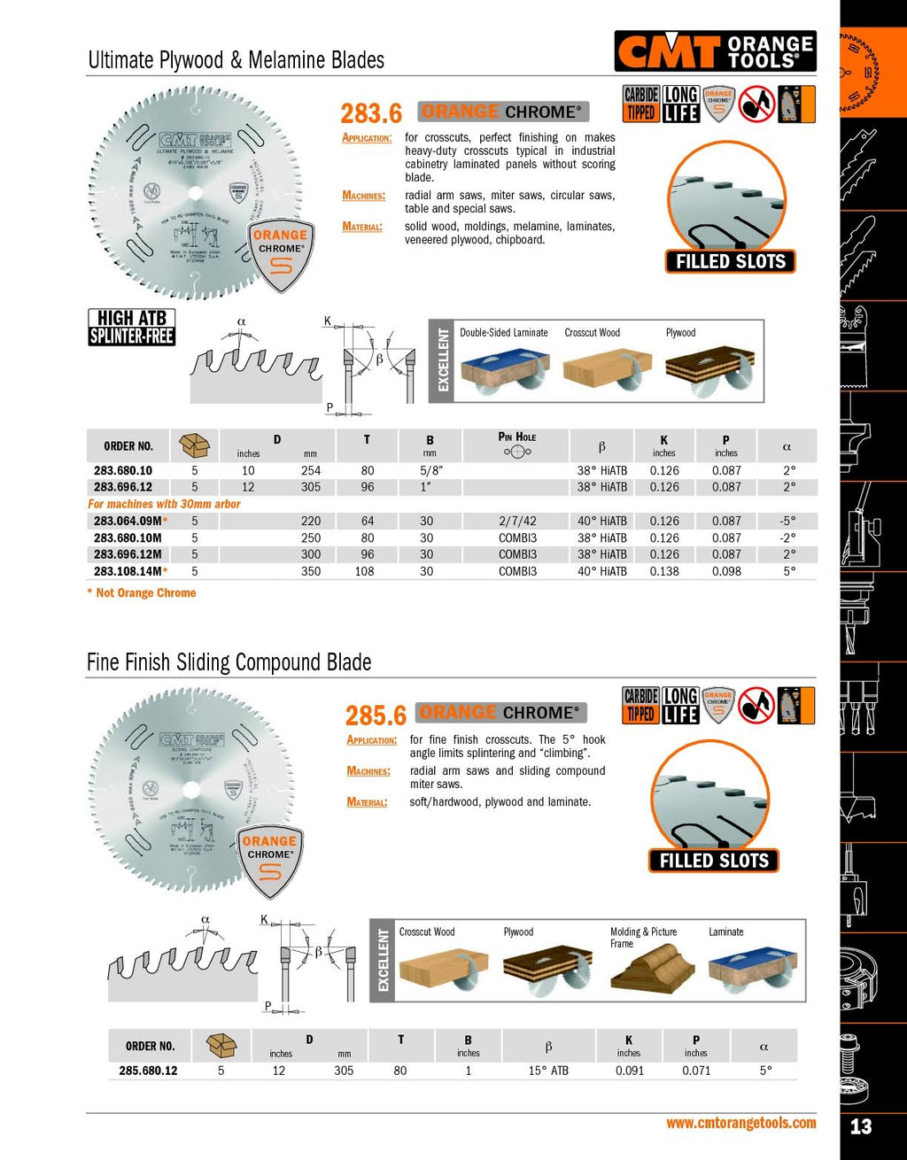 Industrial Melamine & Fine Cut-Off Saw Blade, 220mm x 64 Teeth with 30mm Bore C759907