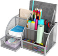 Metal Desk Organizer with 6 Compartments and 1 Drawer V658952