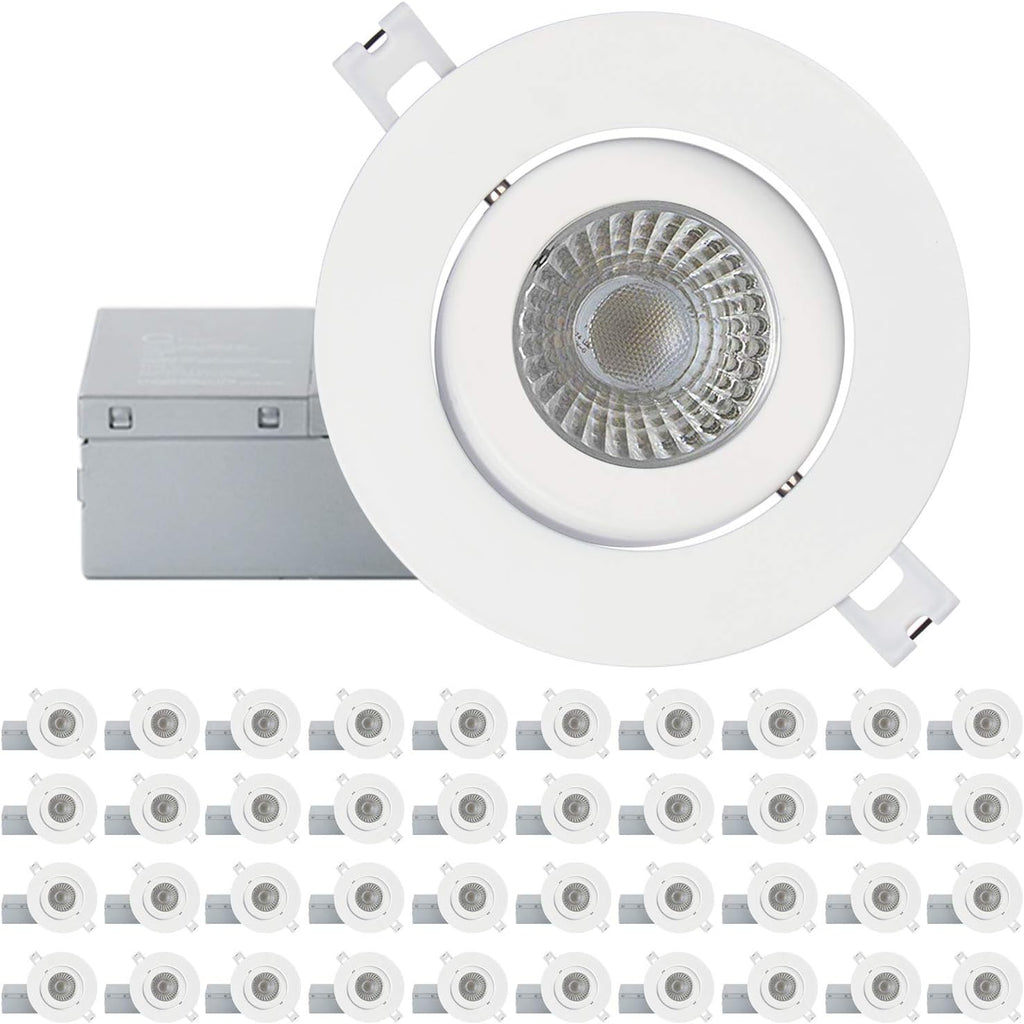 4 Inch 16 Pack Ultra-Thin Adjustable LED Recessed Lighting, 10 Watts, 750lm, Dimmable, 3000K Warm White C320726