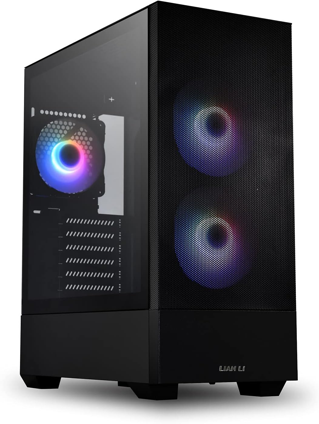 White microATX Mid-Tower Computer Case with Tempered Glass Side Panel C336454