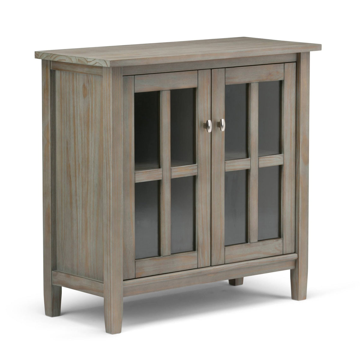 Rustic Natural Aged Brown Solid Wood Low Storage Cabinet S825643