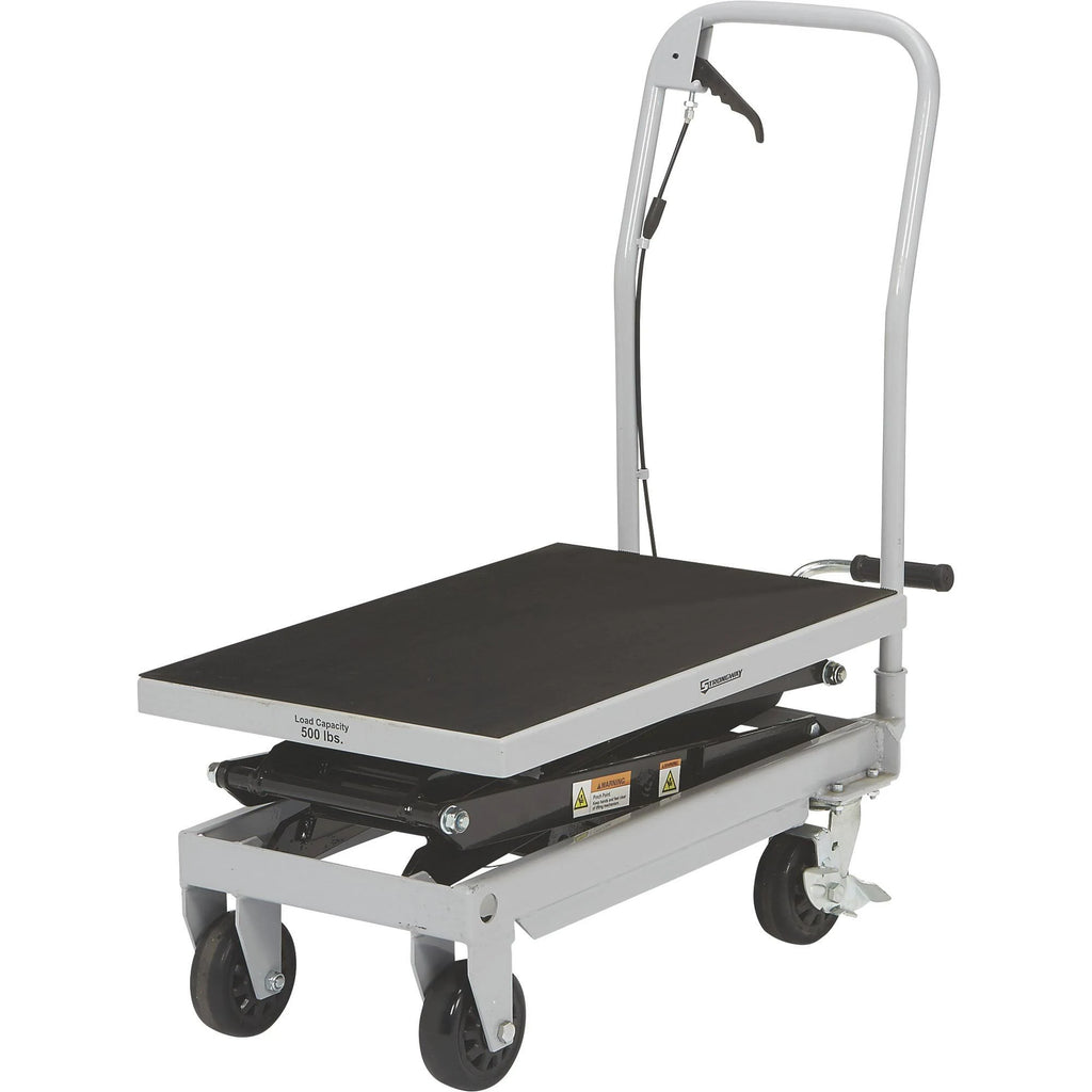 2-Speed Hydraulic Lift Table Cart, 500-Lb. Capacity, 50 3/4inch Lift Height E13600