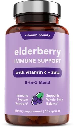 Organic Elderberry Capsules with Vitamin C and Zinc - 60 Capsules G56033