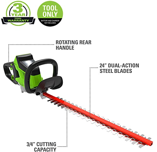 40V 24" Cordless Hedge Trimmer with 3.0Ah Battery and Charger E1289