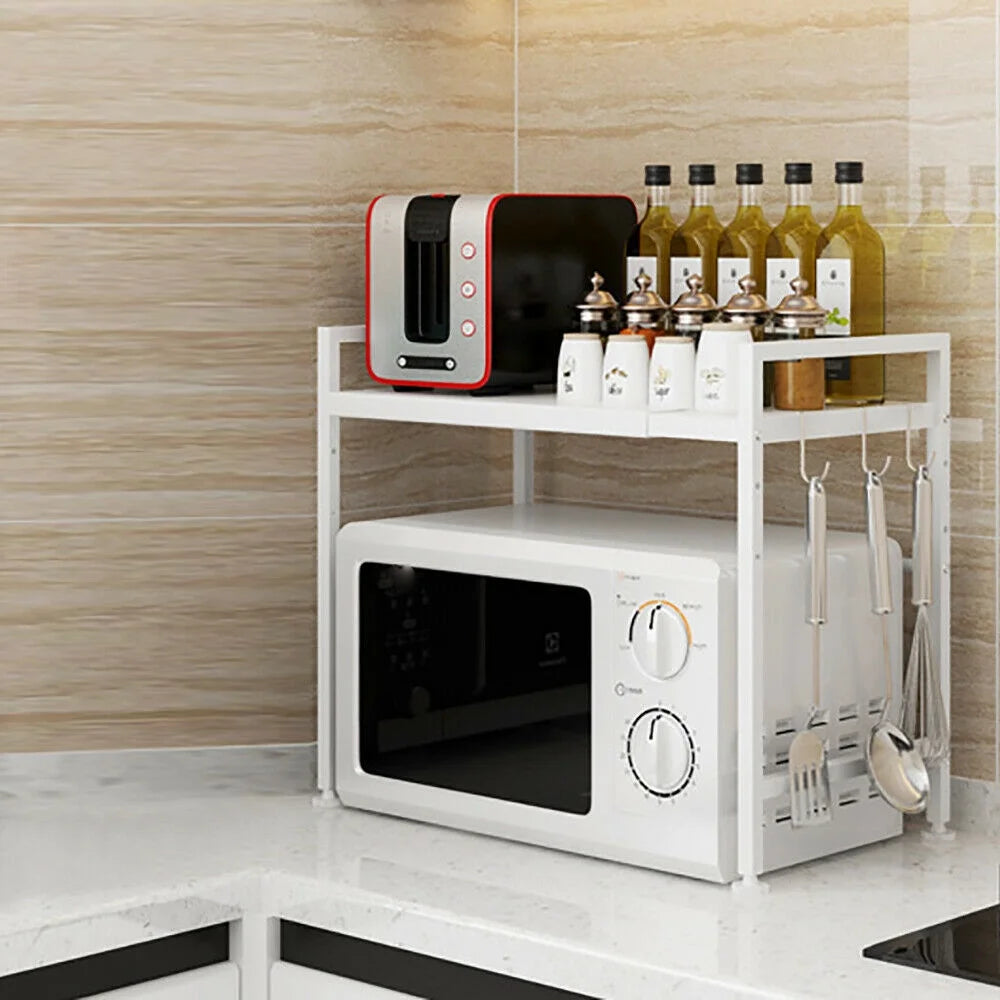 2-Tier Kitchen Storage Cart Microwave Oven Rack Stand Shelf N7640