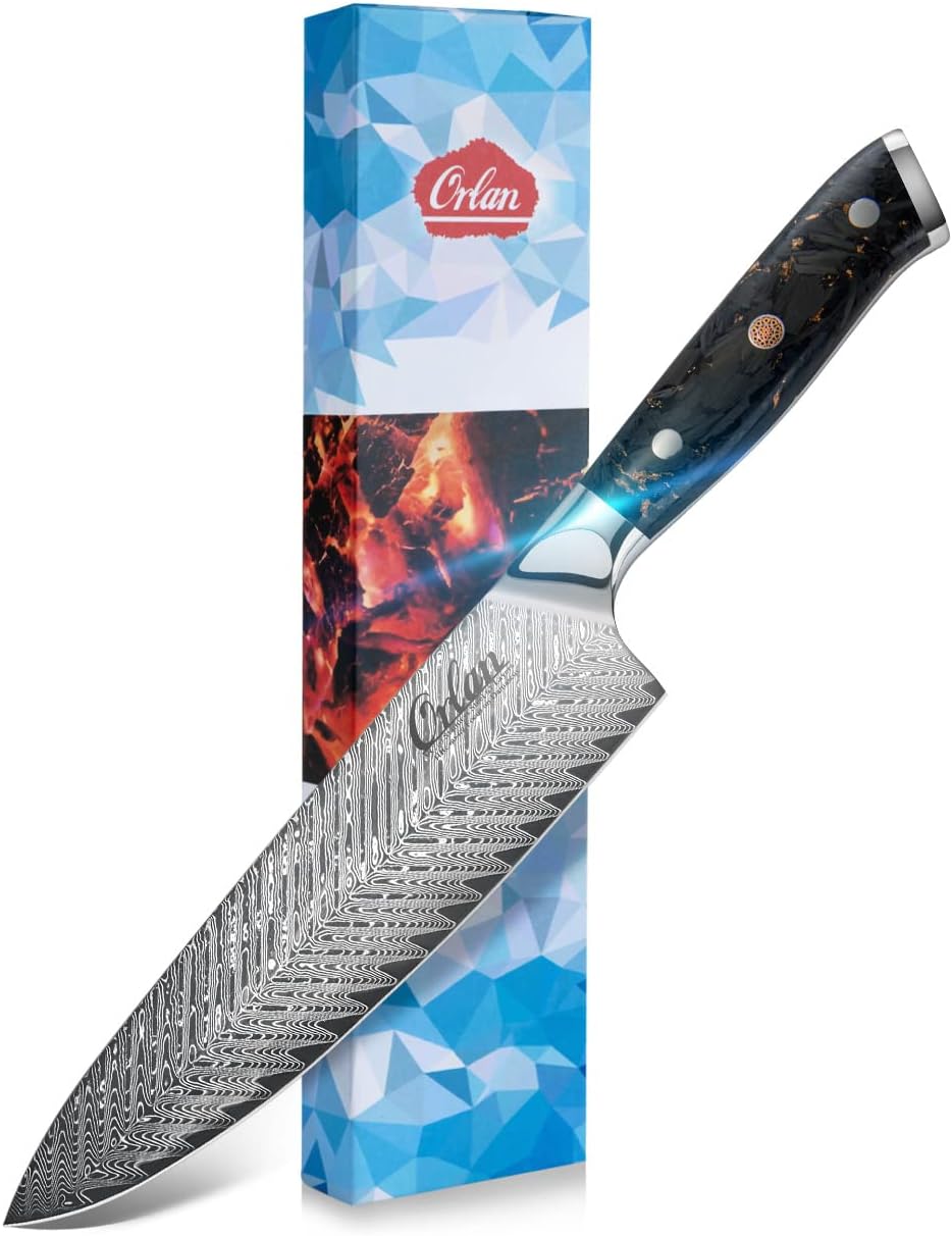 8 inch Chef Knife with VG10 Damascus Steel Blade and G10 Handle L871