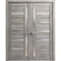 Solid French Double Doors 36 x 84 inches with Frosted Glass E779664