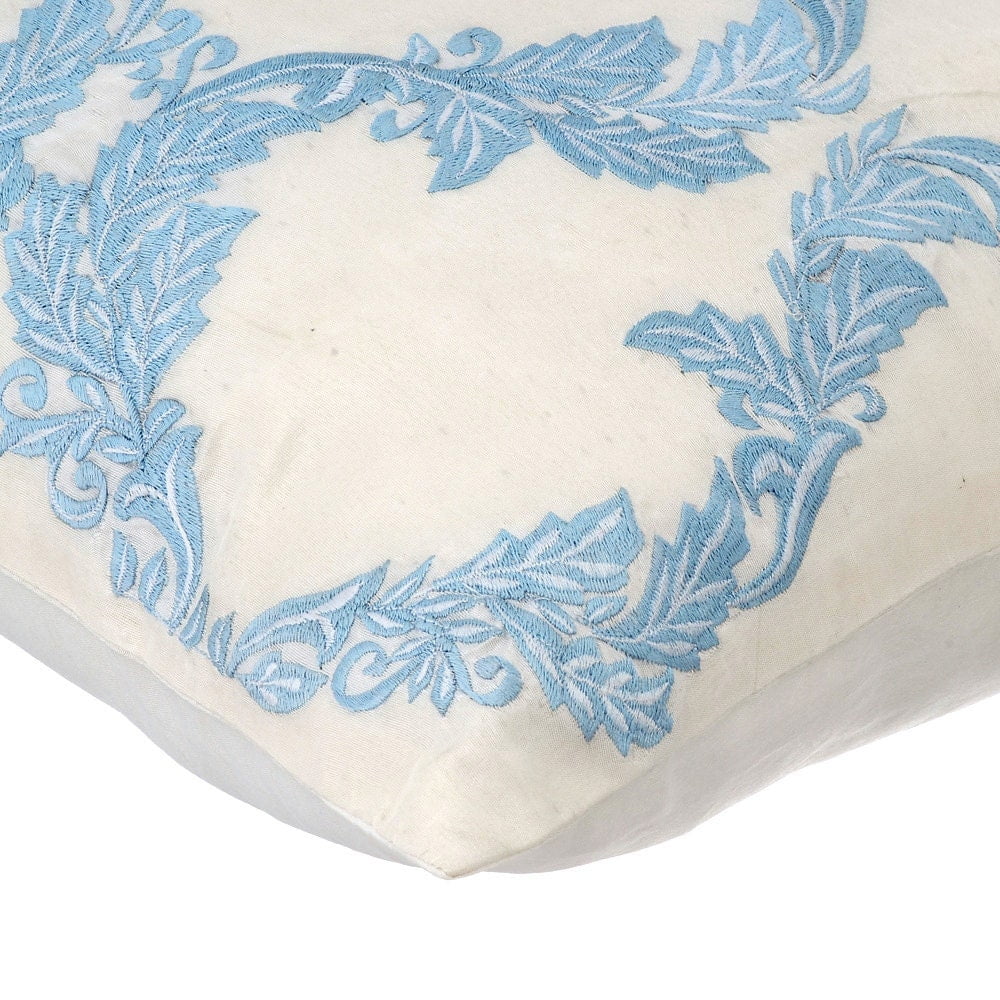 Blue Silk Decorative Pillow Covers 16x16 inch Y38599