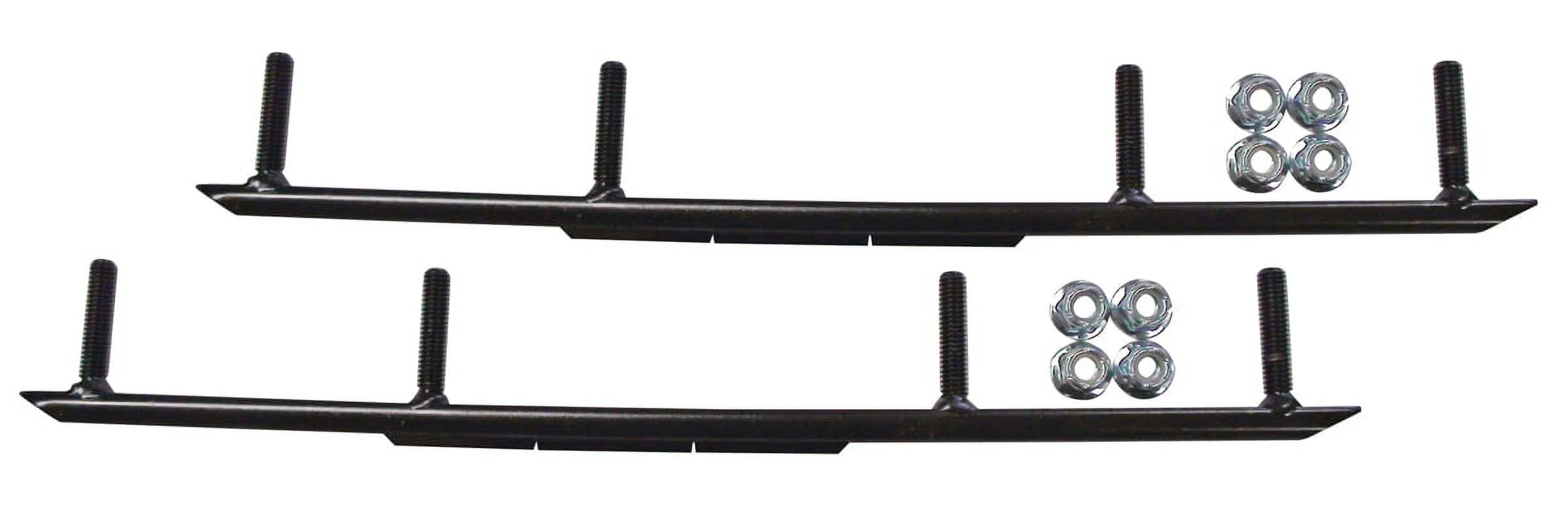 White Snowmobile Skis with 8" Round Bars Complete Kit J233