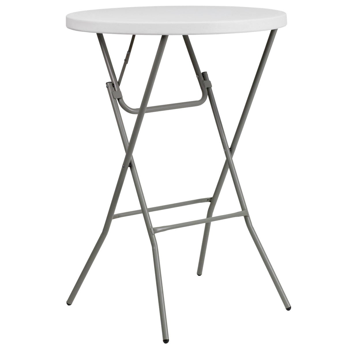 32-Inch Round Granite White Plastic Bar Height Folding Table T6181