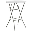 32-Inch Round Granite White Plastic Bar Height Folding Table L419865