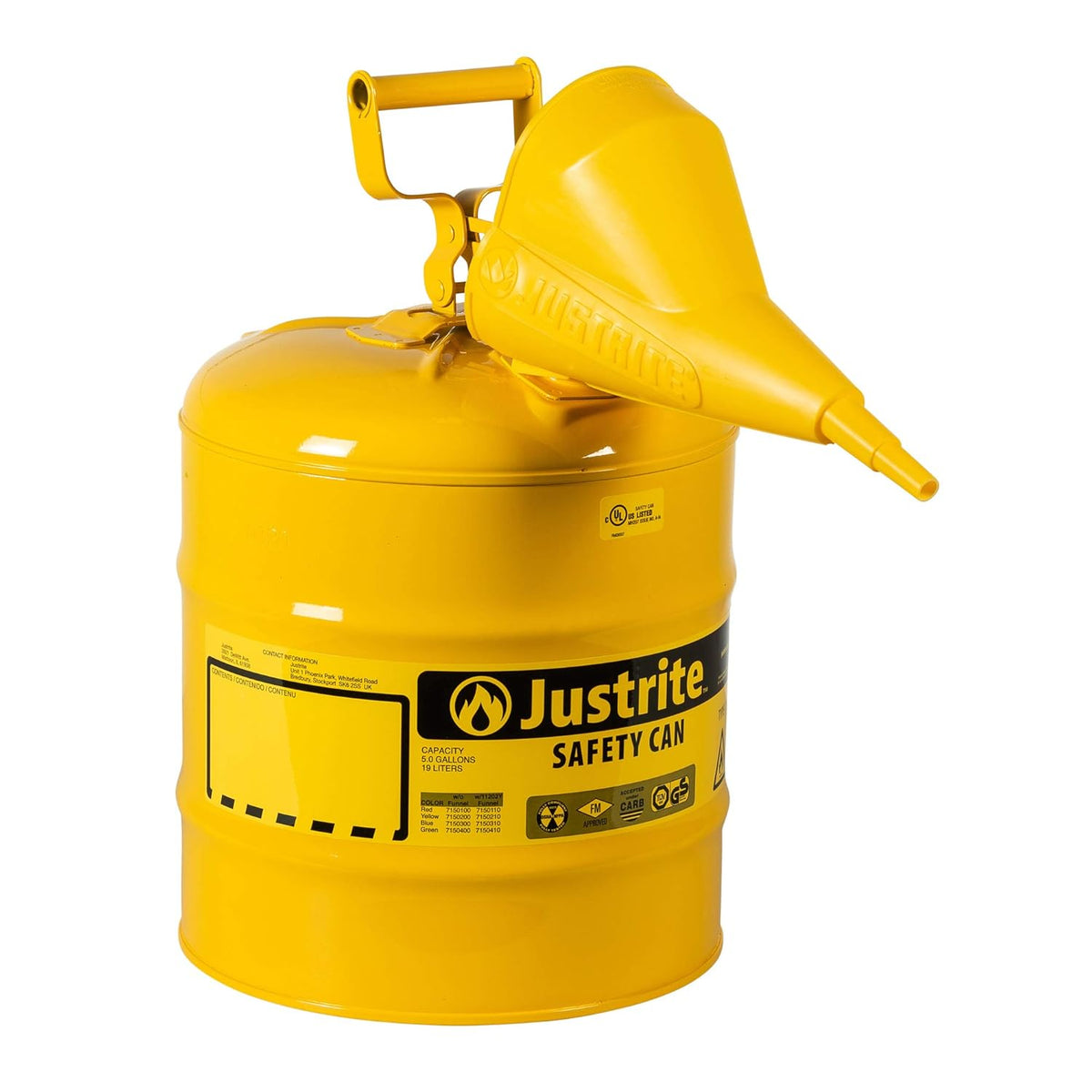 2 Gallon Galvanized Steel Safety Can With Funnel X3875