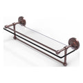 Antique Copper Glass Shelf with Towel Bar M4941