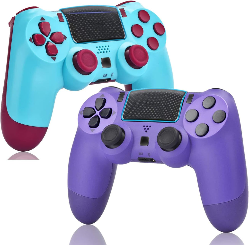 2 Pack Wireless Game Controller for PS4 (Transparent White Blue) N2838