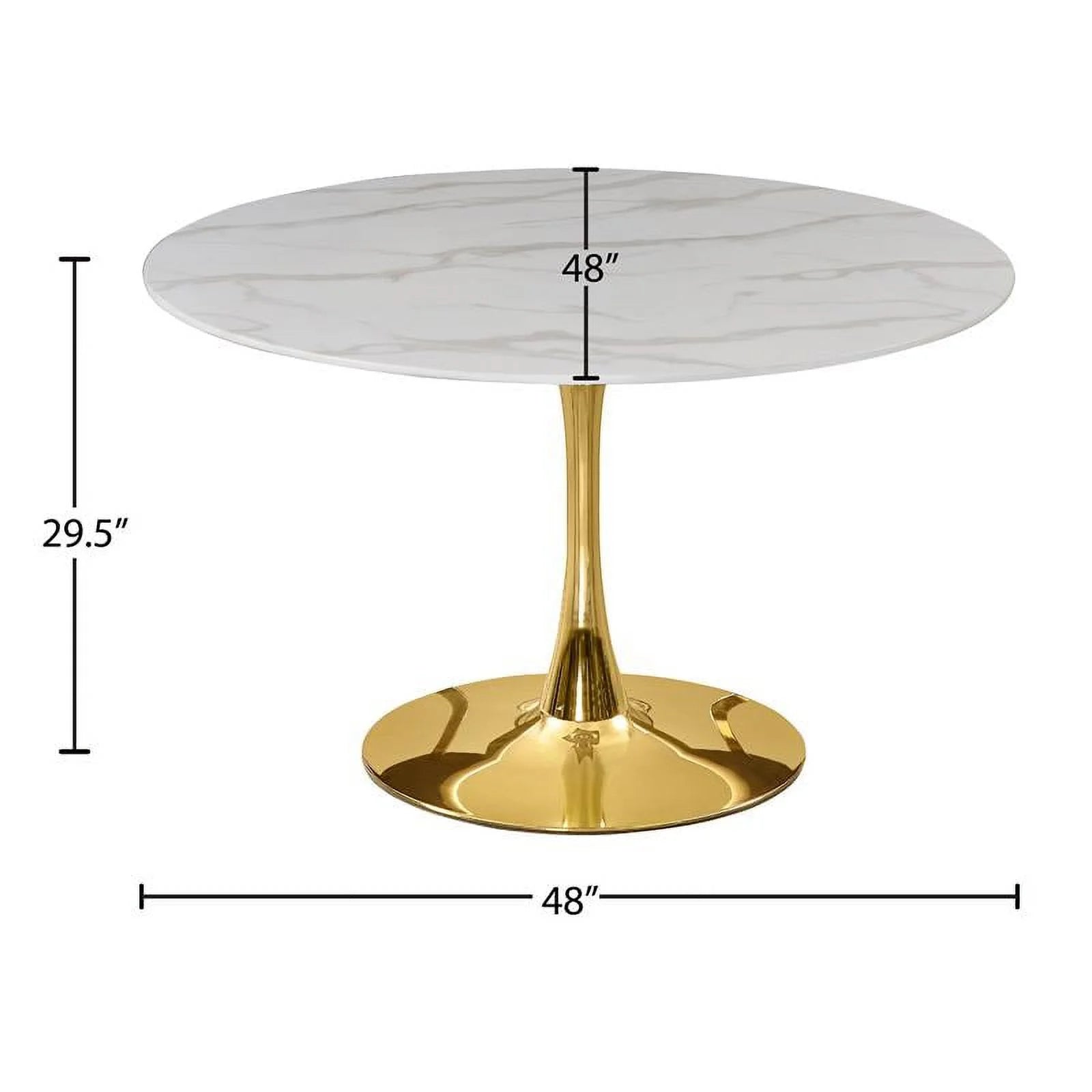 Gold Base Faux Marble Top Dining Table L133
