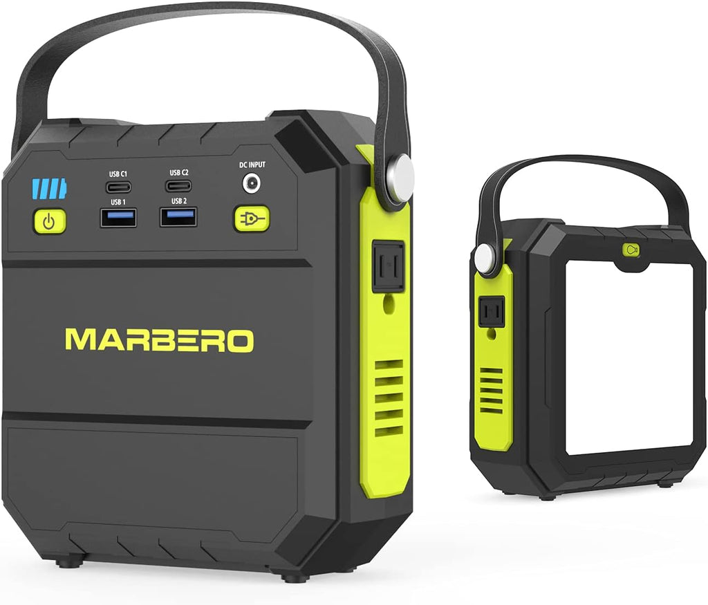 Portable Power Station 83Wh Solar Generator 22500mAh Lithium Battery with AC Outlet 4 USB Ports Flashlight (Green) X5564