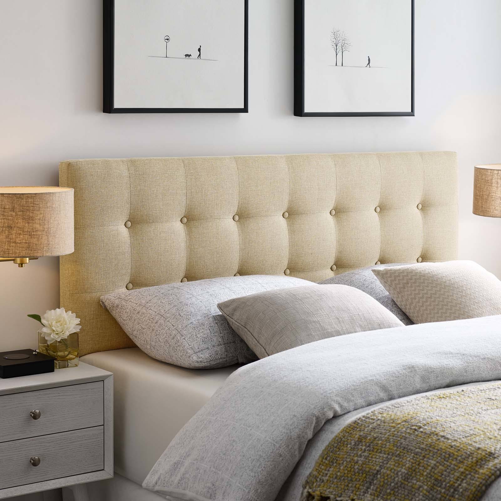 Beige Fabric Headboard U434508