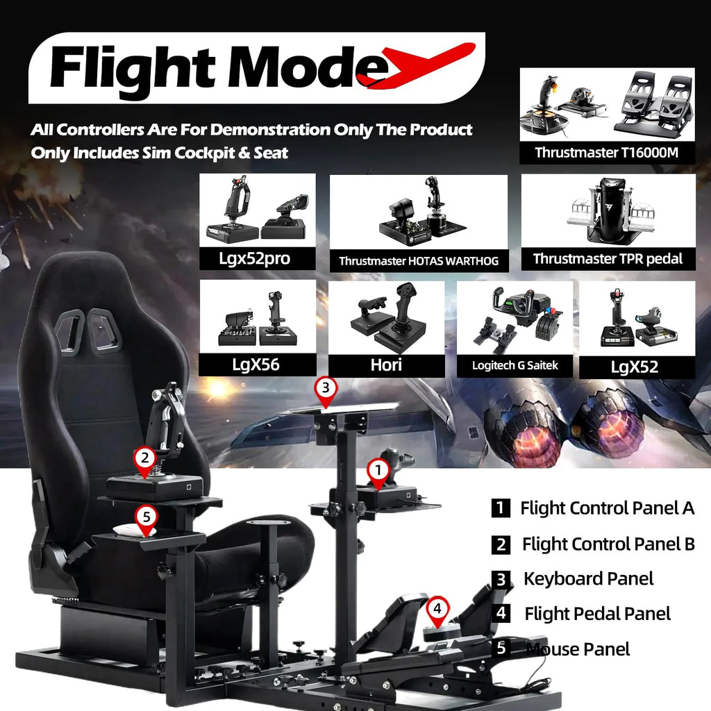 Racing Flight Sim Cockpit with Seat A51131